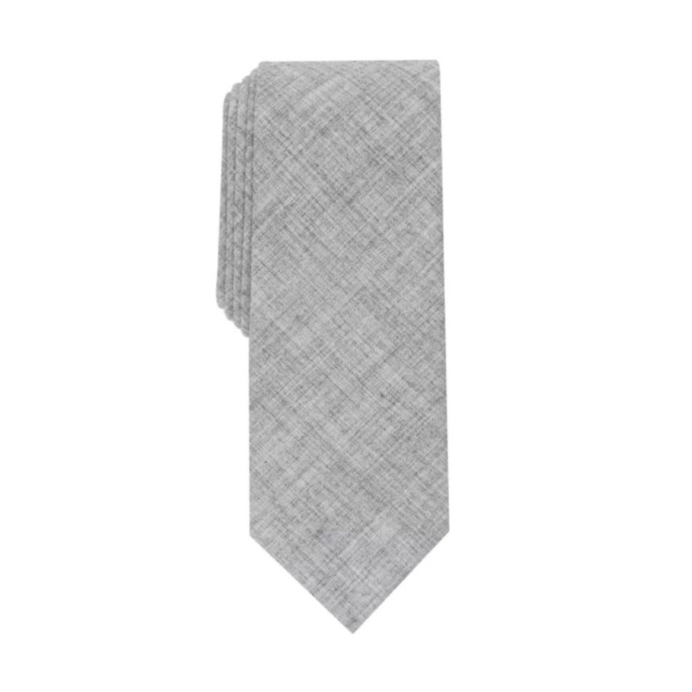 BAR III Vovou Solid Neck Tie in Grey, New w/Tag